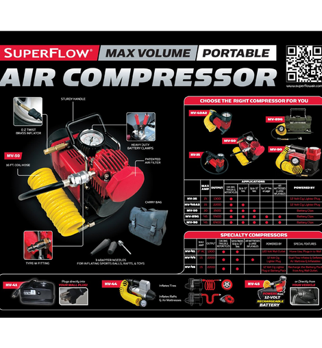 Q Industries MV50 SuperFlow High Volume 12 Volt Air Compressor